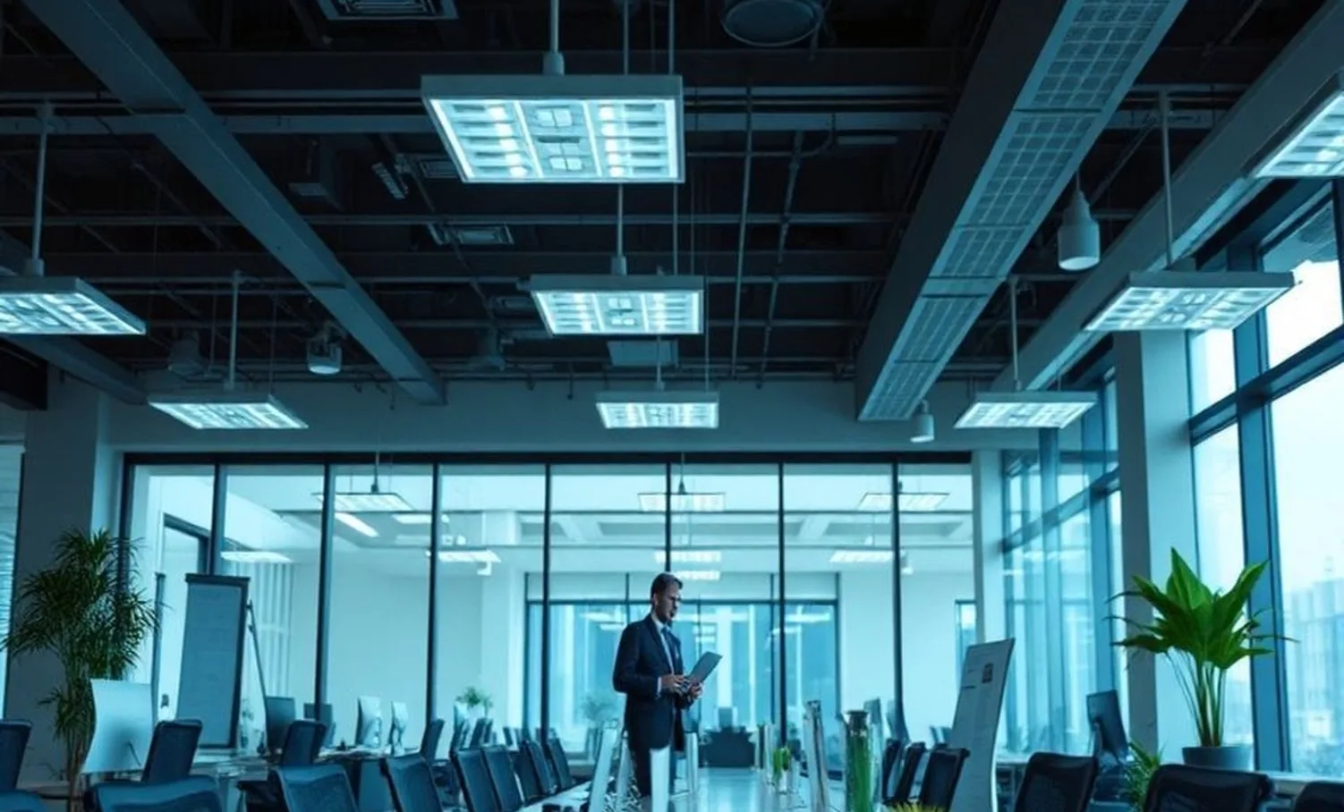 Business communication office with modern workspace for coaching sessions